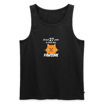 Es dauerte 27 Jahre, bis dieser Pawsome aussah - Männer Premium Bio Tank Top - Schwarz - Vorne - AI Model Male 178 light (178cm)