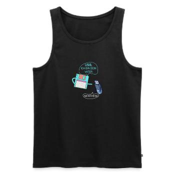 USB ich bin dein Vater xD - Männer Premium Bio Tank Top - Schwarz - Vorne - AI Model Male 178 light (178cm)