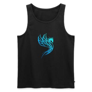 Blauer Wasser-Drache - Männer Premium Bio Tank Top - Schwarz - Vorne - AI Model Male 178 light (178cm)