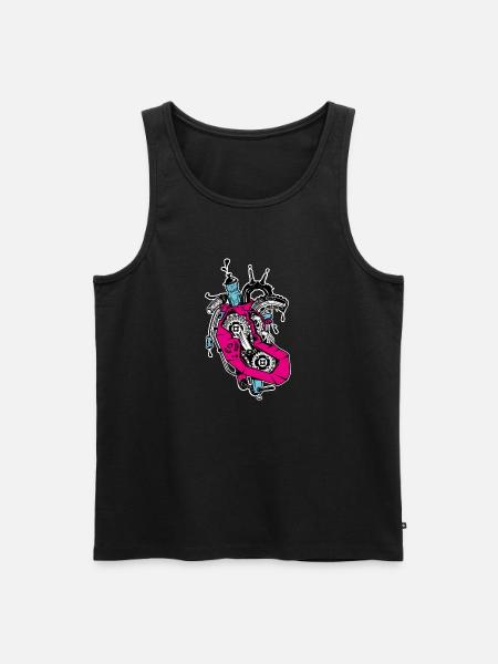 Rad-Herz - Männer Premium Bio Tank Top - Schwarz