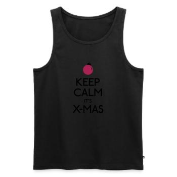 Keep Calm X-mas - Männer Premium Bio Tank Top - Schwarz - Vorne - Michal (187cm)