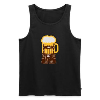 Lederhose tracht bavaria party suit be - Men's Premium Organic Tank Top - black - Front - Michal (187cm)