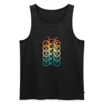 Retro Vintage Bike - Männer Premium Bio Tank Top - Schwarz - Vorne - Michal (187cm)