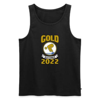 Schwimmer Schwimmen Gold Geschenk - Männer Premium Bio Tank Top - Schwarz - Vorne - Michal (187cm)
