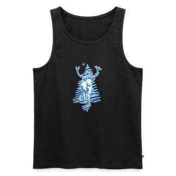 Hirsch - Männer Premium Bio Tank Top - Schwarz - Vorne - Michal (187cm)