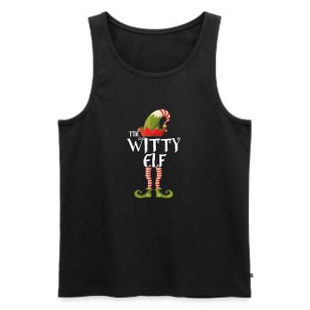 witzige Elfenfamilie passend zu Weihnachten - Männer Premium Bio Tank Top - Schwarz - Vorne - AI Model Male 178 light (178cm)