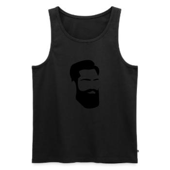 Hipster Vollbart beard bart Mann Männer - Männer Premium Bio Tank Top - Schwarz - Vorne - Michal (187cm)