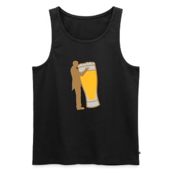 Groom embrasse le mariage à la bière - Débardeur bio Premium Homme - noir - Devant - Michal (187cm)