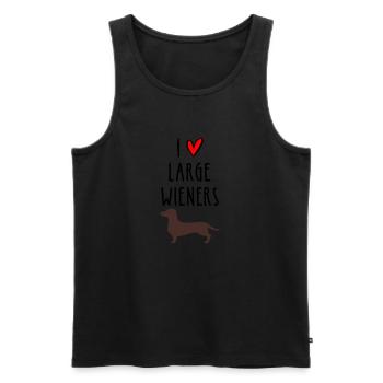 I Love Large Wieners - Männer Premium Bio Tank Top - Schwarz - Vorne - Michal (187cm)