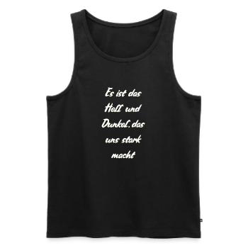Hell und Dunkel - Männer Premium Bio Tank Top - Schwarz - Vorne - AI Model Male 178 light (178cm)