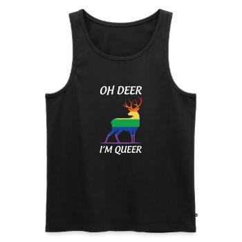 LGBTQ Nonbinary Coloré Rainbow Flag LGBTQ + Pride - Débardeur bio Premium Homme - noir - Devant - AI Model Male 178 light (178cm)