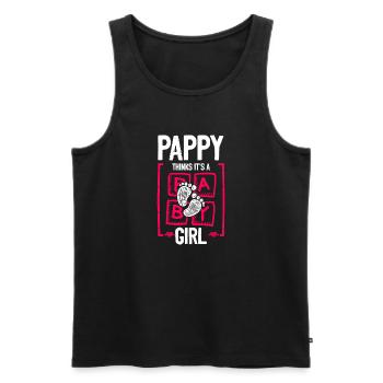 Pappy Thinks It's a Girl Gender Reveal Funny Baby - Männer Premium Bio Tank Top - Schwarz - Vorne - Michal (187cm)