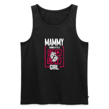 Mammy Thinks It's a Girl Gender Reveal Funny Baby - Männer Premium Bio Tank Top - Schwarz - Vorne - AI Model Male 178 light (178cm)