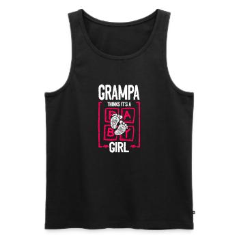 Grampa Thinks It's a Girl Gender Reveal Funny - Men's Premium Organic Tank Top - black - Front - Michal (187cm)