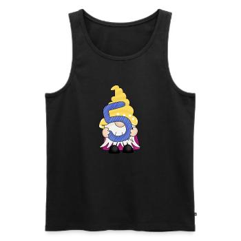 Number Five Gnome - Men's Premium Organic Tank Top - black - Front - Michal (187cm)
