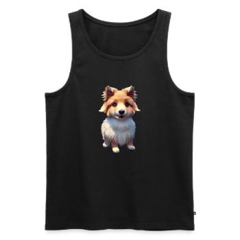 Shiba Inu Dog - Shiba Inu - Men's Premium Organic Tank Top - black - Front - AI Model Male 178 light (178cm)