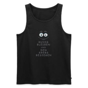 Krebs besiegen - Männer Premium Bio Tank Top - Schwarz - Vorne - Michal (187cm)