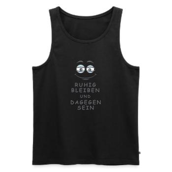Dagegen sein - Männer Premium Bio Tank Top - Schwarz - Vorne - AI Model Male 178 light (178cm)