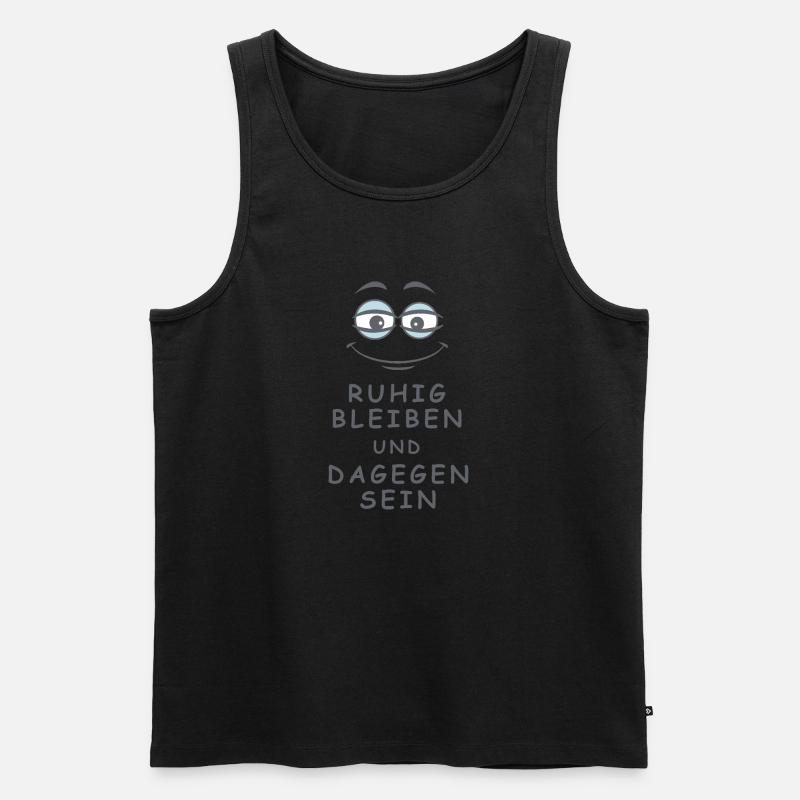 Dagegen sein - Männer Premium Bio Tank Top - Schwarz