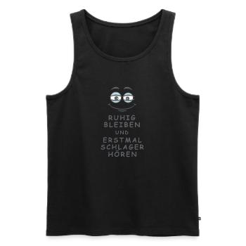 Schlager hören - Männer Premium Bio Tank Top - Schwarz - Vorne - Michal (187cm)