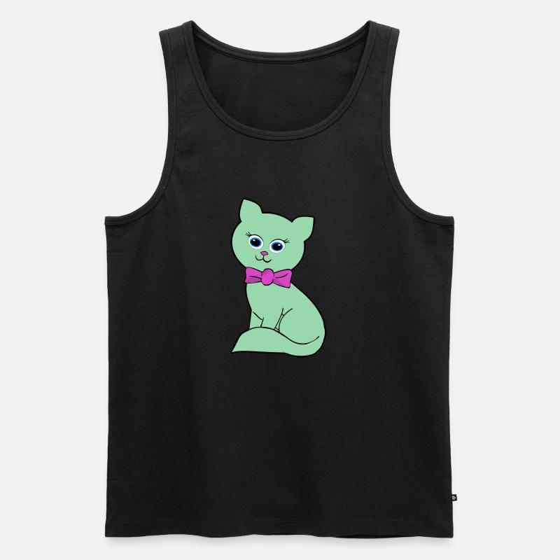 kitty - Männer Premium Bio Tank Top - Schwarz