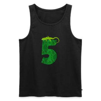 5th Birthday Lizard 5 Reptile Theme Party Five J - Men's Premium Organic Tank Top - black - Front - Michal (187cm)