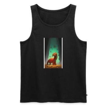 Creepy Horror Comic Alien on a strange planet land - Men's Premium Organic Tank Top - black - Front - Michal (187cm)