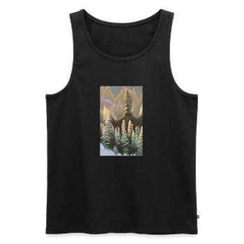 Fantasie-Winterlandschaft Schnee - Männer Premium Bio Tank Top - Schwarz - Vorne - AI Model Male 178 light (178cm)