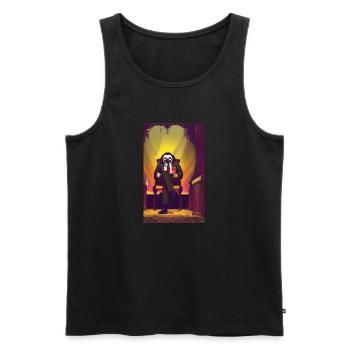 Cool Comic Portrait of a Sloth aus Businessman - Men's Premium Organic Tank Top - black - Front - Michal (187cm)