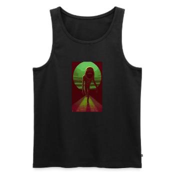 Creepy Horror Comic Alien on a strange planet land - Men's Premium Organic Tank Top - black - Front - Michal (187cm)