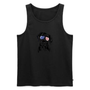 DOBERMAN Amérique Flag Dogs Wilsigns - Débardeur bio Premium Homme - noir - Devant - Michal (187cm)