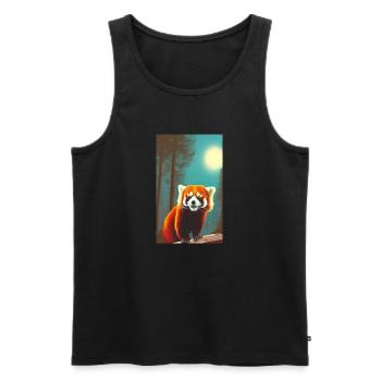 Roter Panda Roter Panda, Katzenbär Ailurus fulgens - Männer Premium Bio Tank Top - Schwarz - Vorne - Michal (187cm)