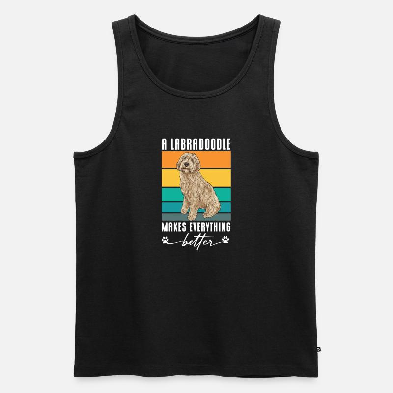 Labradoodle Hund - Männer Premium Bio Tank Top - Schwarz