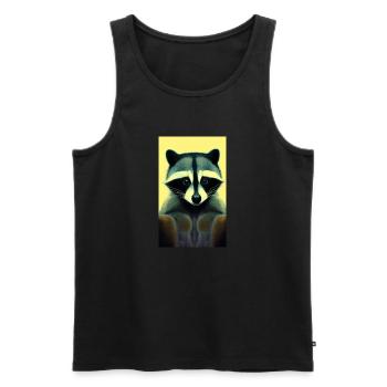 Comic-Karikatur eines nordamerikanischen Waschbären - Männer Premium Bio Tank Top - Schwarz - Vorne - AI Model Male 178 light (178cm)