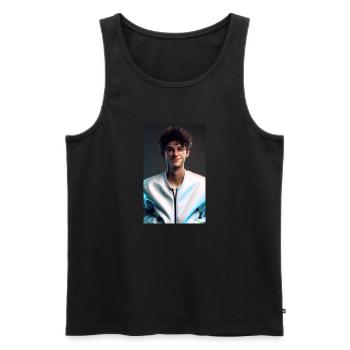 Portrait man - Men's Premium Organic Tank Top - black - Front - AI Model Male 178 light (178cm)