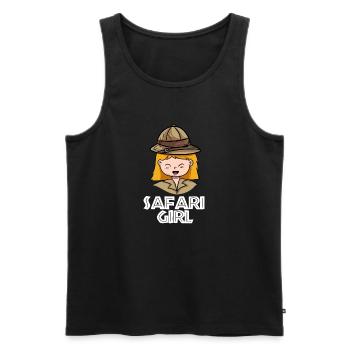 safari girl Design pour une fille - Débardeur bio Premium Homme - noir - Devant - Michal (187cm)
