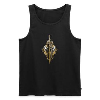 Drachenschwert - Männer Premium Bio Tank Top - Schwarz - Vorne - Michal (187cm)