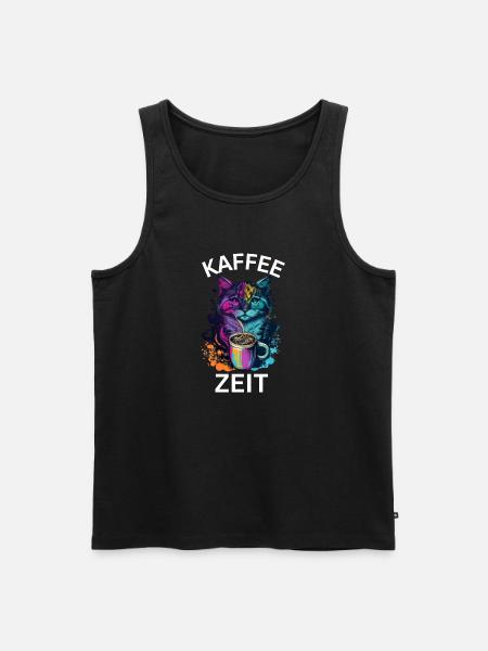 Kaffee Zeit - Männer Premium Bio Tank Top - Schwarz