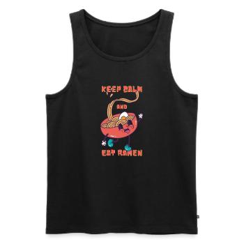 Keep Calm And Eat Ramen Noodle Food Ramen Funny - Men's Premium Organic Tank Top - black - Front - AI Model Male 178 light (178cm)