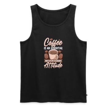 Coffee an Essential Part of my Pleasant Attitude - Men's Premium Organic Tank Top - black - Front - AI Model Male 178 light (178cm)