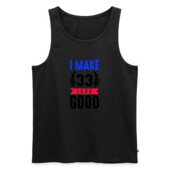 look good 33 - Männer Premium Bio Tank Top - Schwarz - Vorne - AI Model Male 178 light (178cm)