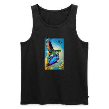 Flying Fish - Männer Premium Bio Tank Top - Schwarz - Vorne - AI Model Male 178 light (178cm)
