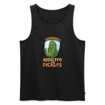 Fruits, jardin, concombres, cornichons, cornichons - Débardeur bio Premium Homme - noir - Devant - AI Model Male 178 light (178cm)
