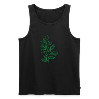 Flower Blume Pflanze - Männer Premium Bio Tank Top - Schwarz - Vorne - Michal (187cm)