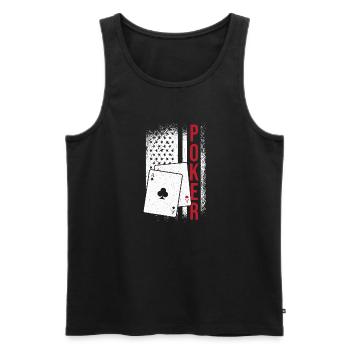 American Flag Cardgame Bluffing Aces Spades Poker - Men's Premium Organic Tank Top - black - Front - Michal (187cm)