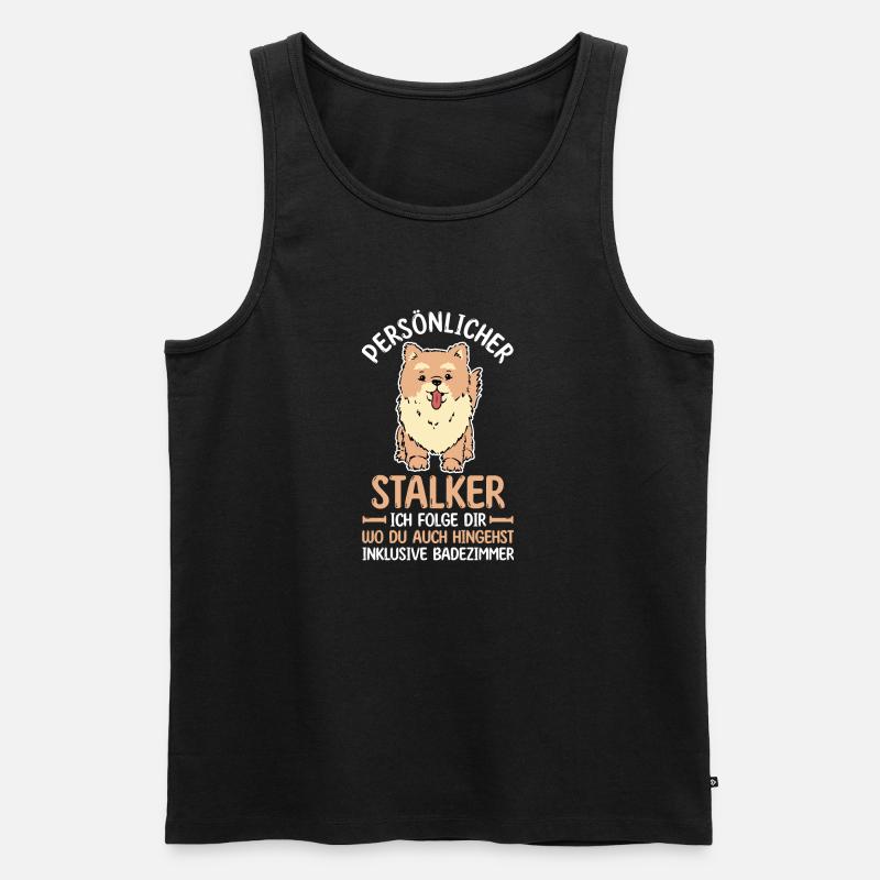 Hund Zwergspitz - Männer Premium Bio Tank Top - Schwarz