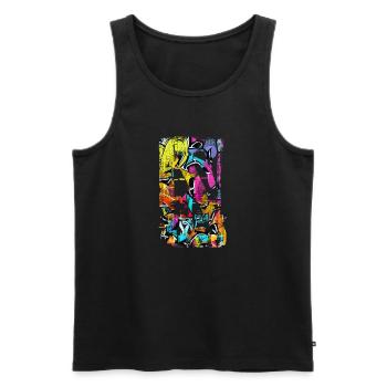 Graffiti-Stil Splash Hip Hop Farben Maler Farbe - Männer Premium Bio Tank Top - Schwarz - Vorne - AI Model Male 178 light (178cm)