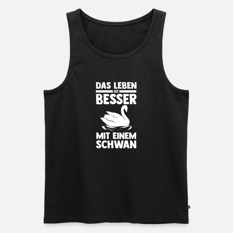 Schwan - Männer Premium Bio Tank Top - Schwarz