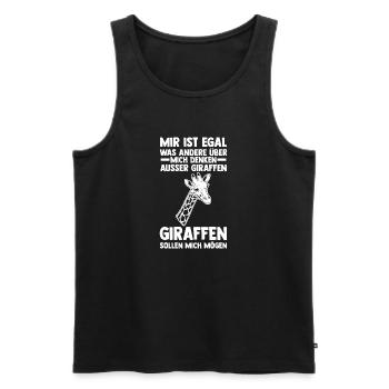 Giraffe Giraffen - Männer Premium Bio Tank Top - Schwarz - Vorne - Michal (187cm)