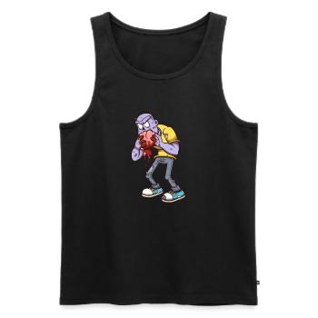 Zombie fressendes Gehirn - Männer Premium Bio Tank Top - Schwarz - Vorne - Michal (187cm)